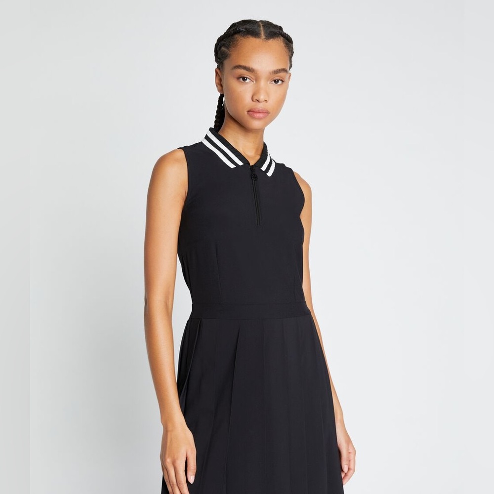 Tory Birch Golf ⛳️ Black Sleeveless Dress with Striped Collar